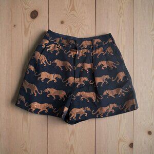 MARC BY MARC JACOBS Jaguar Print High Waist Wool Blend Shorts Size 6